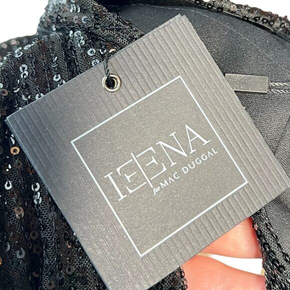 Ieena for Mac Duggal‎ Jumpsuit 26691 Sequin Cut Out Wide Leg Black Size 4 - Picture 11 of 14